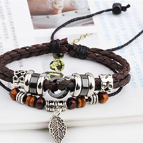 

Leather Bracelet Rope Party Ladies Unique Design Work Casual Leather Bracelet Jewelry Brown For Party Gift Valentine Cosplay Costumes