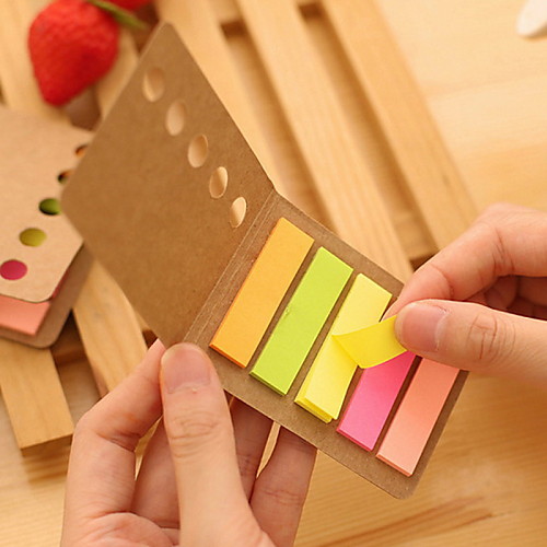 

Kraft Paper Cover Colorful Stripe Self-Stick Notes(1 PCS)