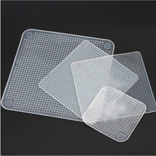 

4pcs Silicone Food Fresh Wraps Keep Reusable Seal Cover Stretch Kitchen Tools
