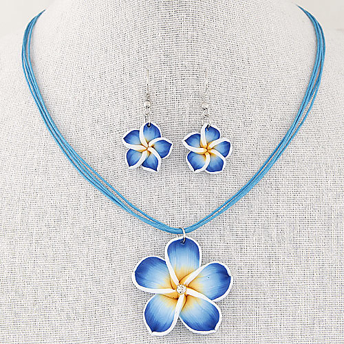 

Women's Jewelry Set Drop Earrings Pendant Necklace Flower Ladies Elegant Fashion Vintage everyday Earrings Jewelry White / Purple / Red For Wedding Party Casual Daily / Necklace / Earrings