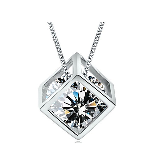 

Women's Pendant Necklace Hollow Out Solitaire Round Cut Ladies Birthstones Sterling Silver Silver Silver Necklace Jewelry For Casual Daily