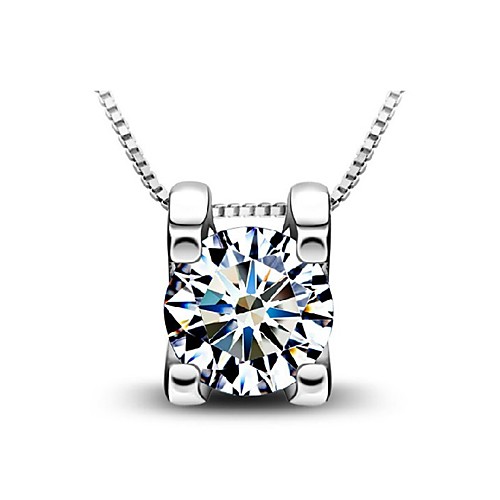 

Women's Pendant Necklace - Sterling Silver, Silver Birthstones Silver Necklace For Daily, Casual