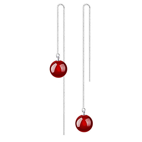 

Women's Agate Drop Earrings Dangle Earrings Dangling Dangle Sterling Silver Earrings Jewelry Red For Party Wedding Casual Daily