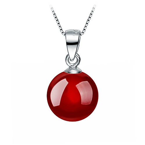 

Women's Red Cora Pendant Necklace Sterling Silver Silver Plated Silver Red Black Necklace Jewelry For Party Casual Daily Work