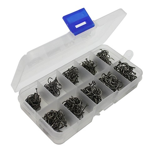 

500Pcs Carbon Steel Carp Fishing Jig Hooks Octopus Hooks With Hole Fly Fishing Tackle Box 10 Sizes Fishing Hooks