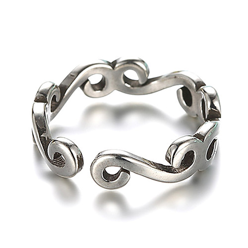 

Band Ring Silver Sterling Silver Silver Ladies Unusual Unique Design One Size / Open Cuff Ring / Women's