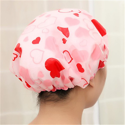 

Double Waterproof Shampoo Ladies Fashion Satin Shower Cap Bath Hair Turban