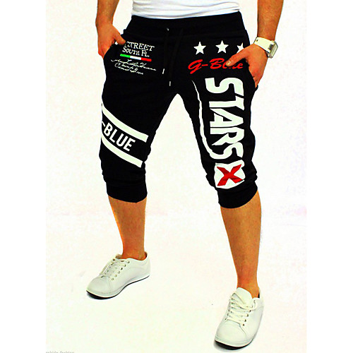 

Men's Active Basic Sport Sports Weekend Active Sweatpants Shorts Pants Print Letter White Black Red