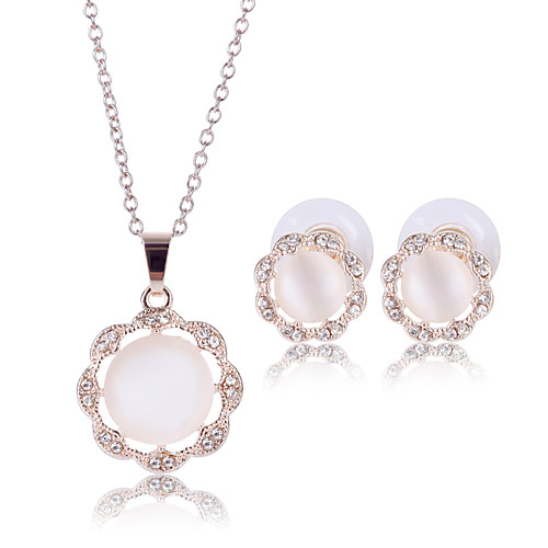 

Lucky Doll Imitation Pearl / Rhinestone / Silver Plated / Rose Gold Plated Jewelry Set Necklace/Earrings Wedding / Party