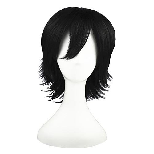 

Cosplay Wigs Toaru Kagaku no Railgun Luca Black Short Anime Cosplay Wigs 35 CM Heat Resistant Fiber Male / Female