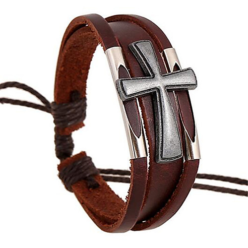 

Men's Women's Leather Bracelet Leather Bracelet Jewelry Brown For Wedding Party Daily Casual Sports