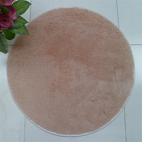 

Pure Colored Casual Style Polyester Fiber Material Non-Slip Thickened Circular Mat W23 x L23