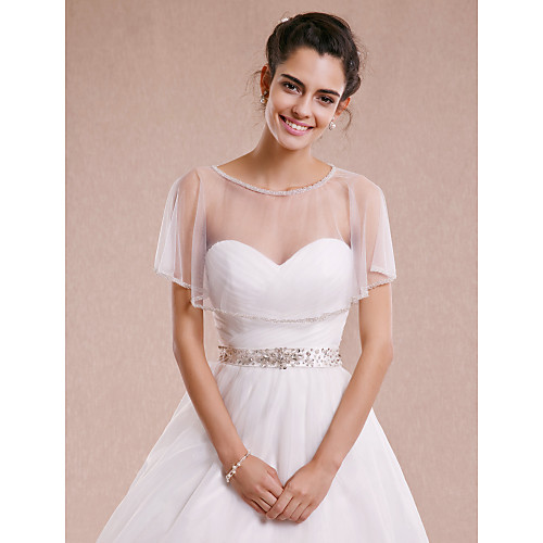 

Sleeveless Shrugs Tulle Wedding / Party Evening Wedding Wraps With