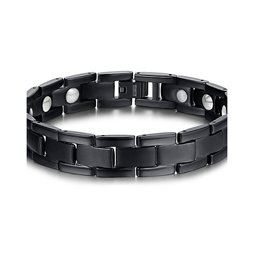 

Men's Chain Bracelet European Fashion Initial Titanium Steel Bracelet Jewelry Black For Christmas Gifts