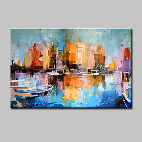 

Oil Painting Handmade Hand Painted Wall Art Abstract Architecture Landscape Home Decoration Décor Stretched Frame Ready to Hang
