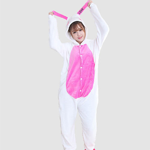 

Adults' Kigurumi Pajamas Rabbit Bunny Animal Onesie Pajamas Coral fleece Cosplay For Men and Women Animal Sleepwear Cartoon Festival / Holiday Costumes / Leotard / Onesie