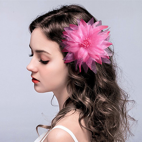 

Fabric Flowers / Headwear / Hair Clip with Floral 1pc Wedding / Special Occasion Headpiece