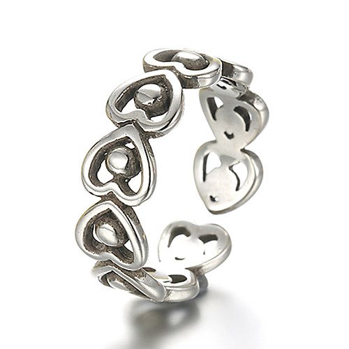 

Band Ring Silver Sterling Silver Silver Vintage Punk One Size / Adjustable Ring