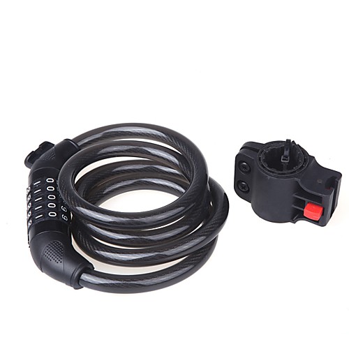 

Bike Cable Lock Portable Self Coiling Resettable Combination Multipurpose Safety For Road Bike Mountain Bike MTB Folding Bike Fixed Gear Bike Cycling Bicycle PVC(PolyVinyl Chloride) Steel Black 1 pcs