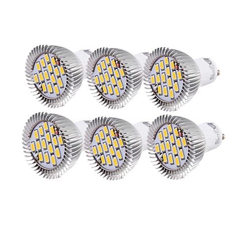 

6pcs 6 W LED Spotlight 450-500 lm GU10 R63 15 LED Beads SMD 5630 Decorative Warm White Cold White 220-240 V 110-130 V / 6 pcs / RoHS