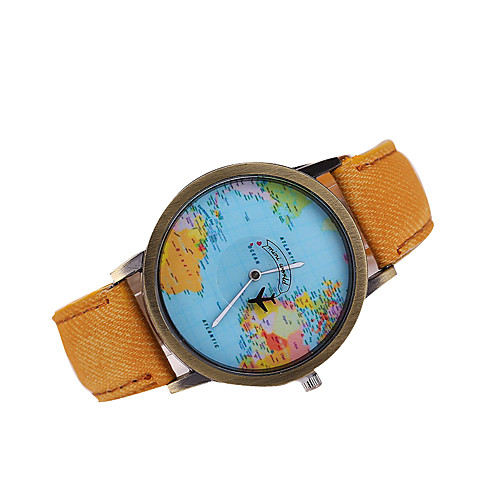 

Men's Wrist Watch World Map Quartz Japanese Quartz Leather Black / White / Brown Casual Watch World Map Pattern Analog Charm Classic Dress Watch - Red Green Blue One Year Battery Life / Tianqiu 377
