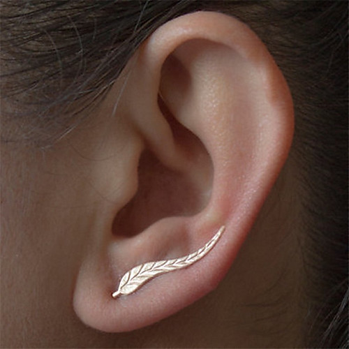 

Women's Stud Earrings Climber Earrings Leaf Ladies Simple Natural Fashion Balance of the Power everyday Earrings Jewelry Golden / Silver For Casual Daily