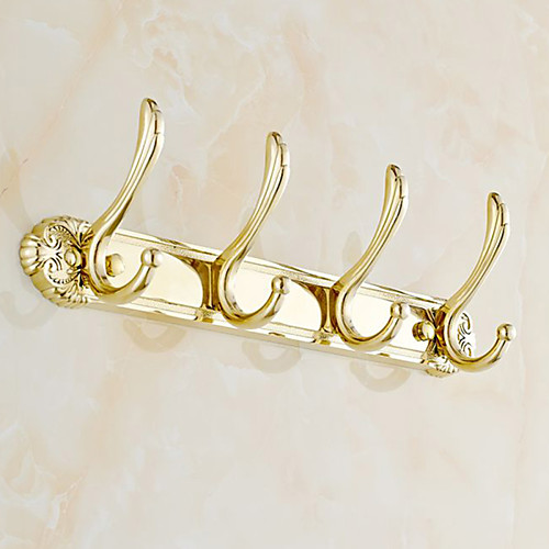 

Gold Finish Brass Wall Mounted Robe Hooks