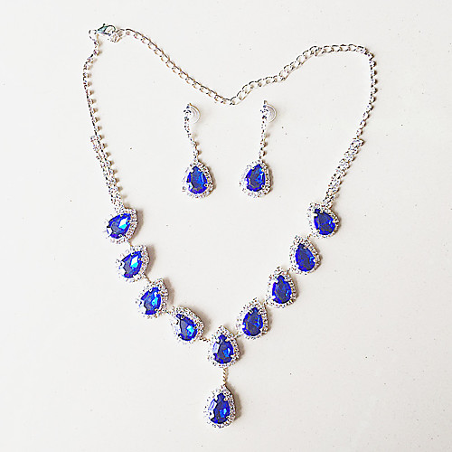 

Lucky Doll Alloy Rhinestone / Silver Plated Jewelry Set Necklace/Earrings Party / Daily 1set