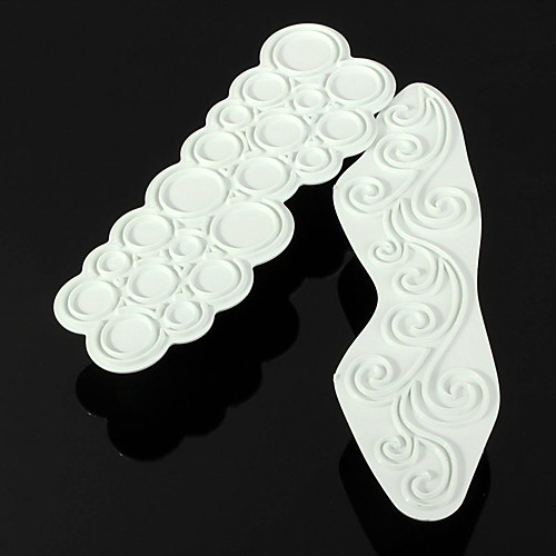 

2pcs Fondant Sugarcraft Decorating Cookies Mold Cake Cutter Lace Flower Tool