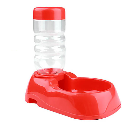 

Cat Dog Bowls & Water Bottles Plastic Waterproof Portable Solid Colored Red Blue Bowls & Feeding
