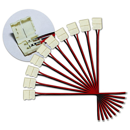 

10MM 2PIN 10PCS LED STRIP CONNECTORS FOR 5050 SINGLE COLOR LED STRIP