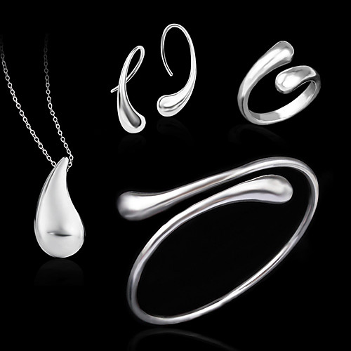 

Women's Stud Earrings Band Ring Bridal Jewelry Sets Drop Ladies Elegant Fashion Bangle Inspirational everyday Earrings Jewelry Silver For Wedding Party Casual Daily Work