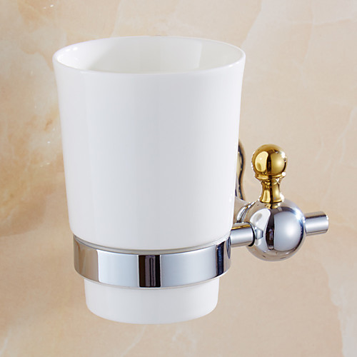 

Bathroom Accessories, Contemporary Mirror Polished Finishing Solid Brass Material Toothbrush Holder
