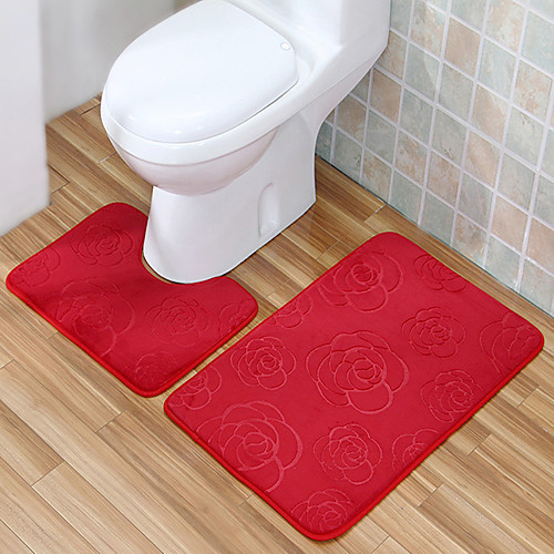 

Bath Rugs Red Casual Polyester