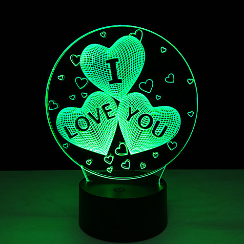 

3D Nightlight Remote Control / RC Color-Changing Small Artistic LED Modern Contemporary 1 pc