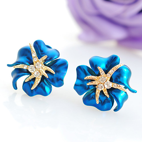 

Women's Clip on Earring Flower Fashion Earrings Jewelry Yellow / Red / Blue For Daily Casual