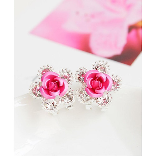 

Women's Stud Earrings Flower Fashion Earrings Jewelry Purple / Red / Pink For Wedding Party