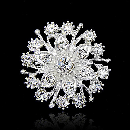 

Women's Brooches Round Cut Fashion Rhinestone Brooch Jewelry Silver For Party Special Occasion Birthday Gift Daily