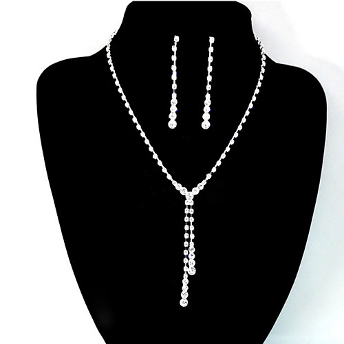 

Women's Crystal Bridal Jewelry Sets Ladies Fashion Inspirational Earrings Jewelry Silver For Party Wedding Casual Daily Work / Necklace