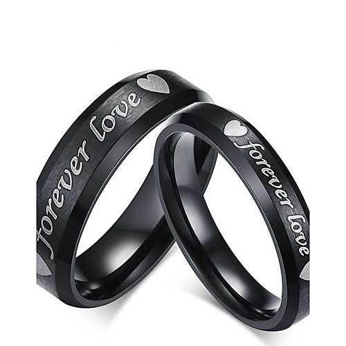 

Men's Women's Couple's Couple Rings Band Ring Black Stainless Steel Tassel Vintage Fashion Wedding Party Jewelry / Cubic Zirconia