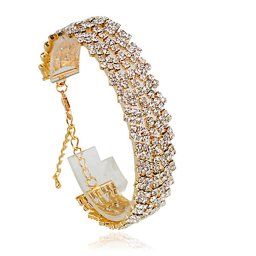 

Women's Tennis Bracelet Fashion Alloy Bracelet Jewelry Golden / Silver For Wedding