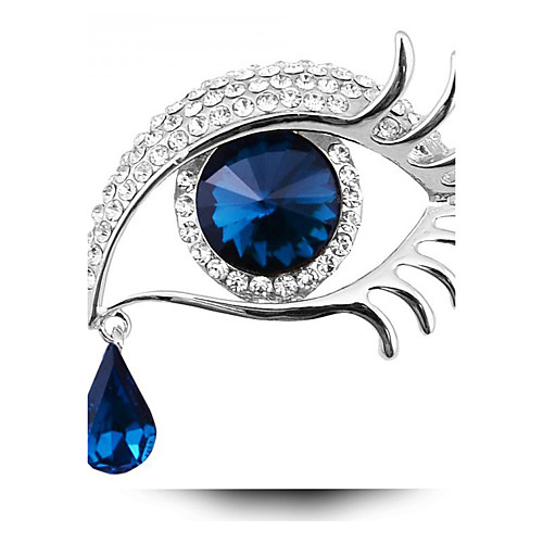 

Women's Burgundy Brooches Solitaire Round Cut Ladies Personalized Fashion everyday Crystal Brooch Jewelry Red Blue Black For Party Casual Daily