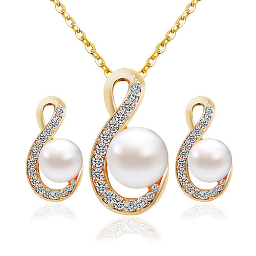 

Women's Bridal Jewelry Sets Fashion Earrings Jewelry Gold For Wedding Party / Necklace