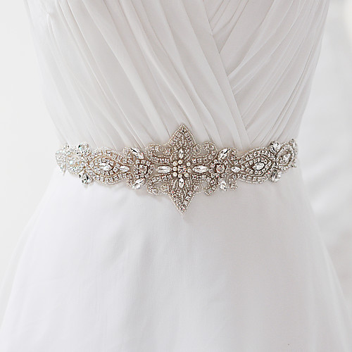 

Satin Wedding / Party / Evening / Dailywear Sash With Rhinestone / Crystal / Pearl Women's Sashes / Beading / Appliques
