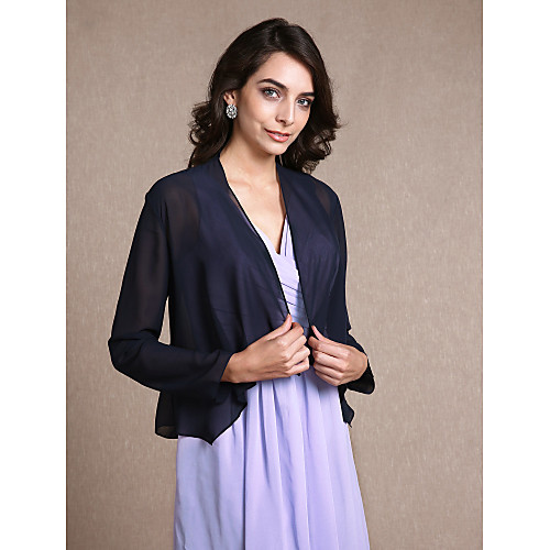 

Long Sleeve Coats / Jackets Chiffon Party Evening Women's Wrap With Scales