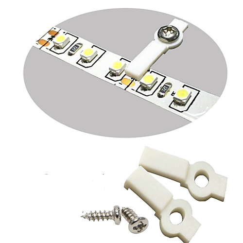 

LED 100 Lots Strip Light Mounting Bracket Fixing Clip-One Side Fixing,Screws included (100, Hollow Distance 9mm (Ideal for strip width 8mm))
