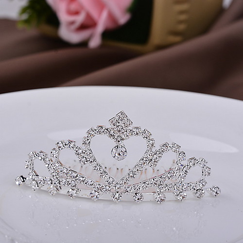 

Women's Girls' For Party Wedding Special Occasion Casual Homecoming Royalty Flower Alloy Silver