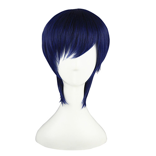 

Cosplay Wigs Rage of Bahamut Noba Blue Short Anime Cosplay Wigs 35 CM Heat Resistant Fiber Male / Female