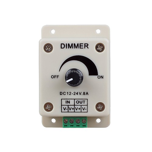 

1PC DC12-24V 8Amp 0%-100% Monochrome Dimming Controller for For LED Lights or Ribbon