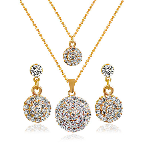 

Women's Bridal Jewelry Sets Earrings Jewelry Golden For Wedding / Necklace